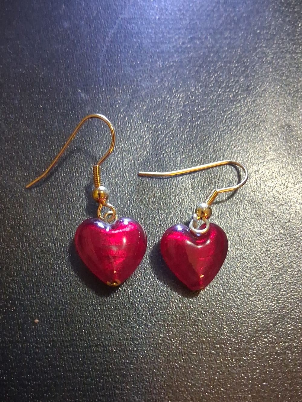 Glass of Venice .925 heart earrings